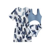 Polyester Girl Kids Two-piece Swimsuit & two piece printed Set
