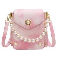PU Leather & Plastic Pearl Easy Matching Cell Phone Bag attached with hanging strap PC