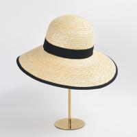 Straw Outdoor & windproof Sun Protection Straw Hat perspire & breathable weave Solid Apricot PC