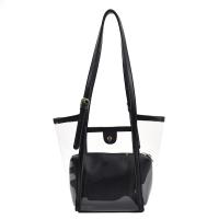 PU Leather Jelly Bag Shoulder Bag large capacity & transparent Solid PC