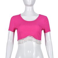 Polyester Soft & Slim Women Short Sleeve T-Shirts midriff-baring Solid PC