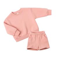 Baumwolle Kinder Kleidung Set, Sweatshirt & Hosen, Solide, mehr Farben zur Auswahl,  Festgelegt