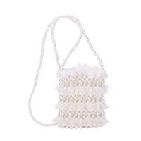 Plastic Pearl & Lace Easy Matching Crossbody Bag hollow white PC