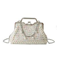 Cloth & Plastic Pearl Easy Matching Handbag attached with hanging strap PC