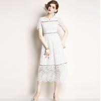 Polyester lace One-piece Dress & breathable patchwork Solid PC