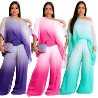 Poliéster Conjunto casual de las mujeres, Pantalones & parte superior, labor de retazos, más colores para elegir,  Conjunto