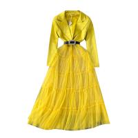 Gemischter Stoff Einteiliges Kleid, Patchwork, Solide, mehr Farben zur Auswahl,  Stück
