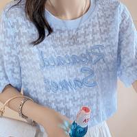 Cotton Women Short Sleeve T-Shirts & loose & breathable printed letter PC