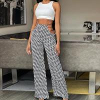 Polyester Women Long Trousers & loose & hollow white and black PC
