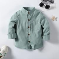 Cotton Slim Boy Shirt & two piece patchwork Solid green PC