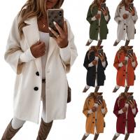 Polyester Women Overcoat & loose patchwork Solid PC