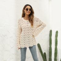 Polyester Women Sweater & loose & hollow knitted Solid PC