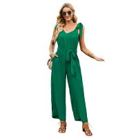 Polyester Wide Leg Trousers Long Jumpsuit slimming & loose Solid PC