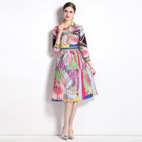 Polyester Waist-controlled & long style One-piece Dress & breathable printed PC