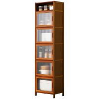 Moso Bamboo & Acrylic Multilayer Kitchen Storage Cabinet dustproof brown PC