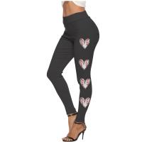 Cotton Nine Point Pants & Plus Size & High Waist Women Pencil Pants & skinny printed heart pattern PC
