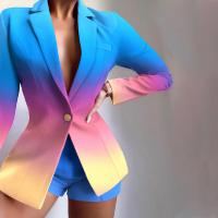 Acetat-Faser Frauen Casual Set, kurz & Mantel, unterschiedliche Farbe und Muster für die Wahl,  Festgelegt