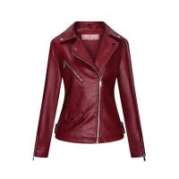 PU Leather Plus Size Motorcycle Jackets slimming patchwork Solid PC