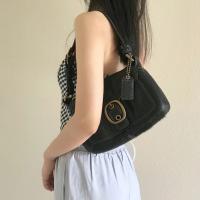 PU Leather Easy Matching Shoulder Bag soft surface black PC