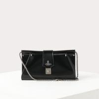 PU Leather Envelope Crossbody Bag with chain black PC