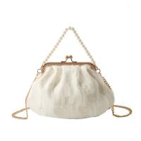 Plastic Pearl & Gauze Easy Matching Handbag soft surface & attached with hanging strap Solid PC
