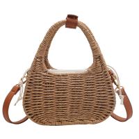 Straw Easy Matching Woven Tote attached with hanging strap Solid PC