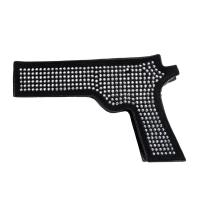 PU Leather Easy Matching Crossbody Bag with rhinestone pistol pattern black PC