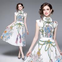 Gaze Einteiliges Kleid, Gedruckt, Floral, Weiß,  Festgelegt