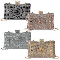 PU Leather Evening Party Clutch Bag with chain & with rhinestone Solid PC
