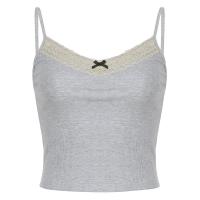 Polyester & Cotton Slim Camisole Lace gray PC