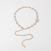 Zinc Alloy Easy Matching Waist Chain flexible length & with rhinestone plated PC