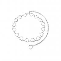 Zinc Alloy Easy Matching Waist Chain flexible length & hollow plated heart pattern PC