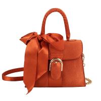 Velour Easy Matching Handbag attached with hanging strap bowknot pattern PC