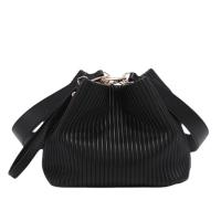 PU Leather Easy Matching Shoulder Bag soft surface & attached with hanging strap striped PC