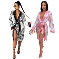 Polyester Women Robe & breathable patchwork PC