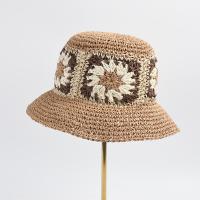 わら サンプロテクション麦わら帽子 織り 花 選択のためのより多くの色 一つ