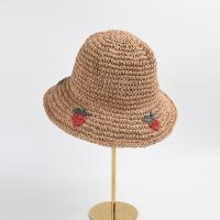 Straw Outdoor & Easy Matching Sun Protection Straw Hat perspire & breathable weave fruit pattern PC