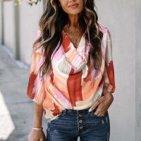 Polyester Women Three Quarter Sleeve Blouses & loose printed PC