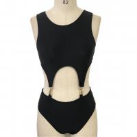 Polyamide Quick Dry One-piece Swimsuit & breathable & skinny style stretchable Solid black Set
