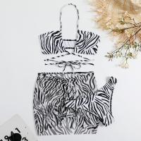 Polyester Bikini & three piece printed striped Set