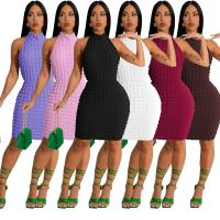 Mixed Fabric Slim One-piece Dress slimming & skinny style Solid PC