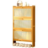 Moso Bamboo Shoes Rack Organizer dustproof & large capacity brown PC