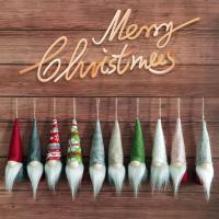 Tela adherida adhesiva & Lana Árbol de Navidad colgando de la decoración, hecho a mano, diferente color y patrón de elección,  Conjunto