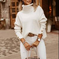 Cotton Women Sweater & loose knitted Solid PC