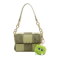 PU Leather Box Bag & Easy Matching Shoulder Bag attached with hanging strap plaid PC