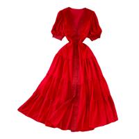 Gemischter Stoff Einteiliges Kleid, Solide, mehr Farben zur Auswahl, :,  Stück