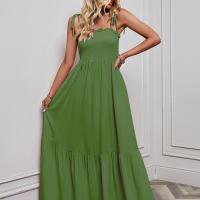 Polyester Waist-controlled & long style Slip Dress Solid PC