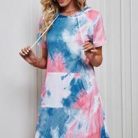 Polyester One-piece Dress & loose blue and pink PC