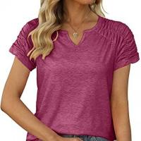 Polyester & Katoen Vrouwen korte mouw T-shirts Solide meer kleuren naar keuze stuk
