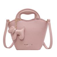 PU Leather Easy Matching Handbag with hanging ornament & attached with hanging strap Lichee Grain PC
